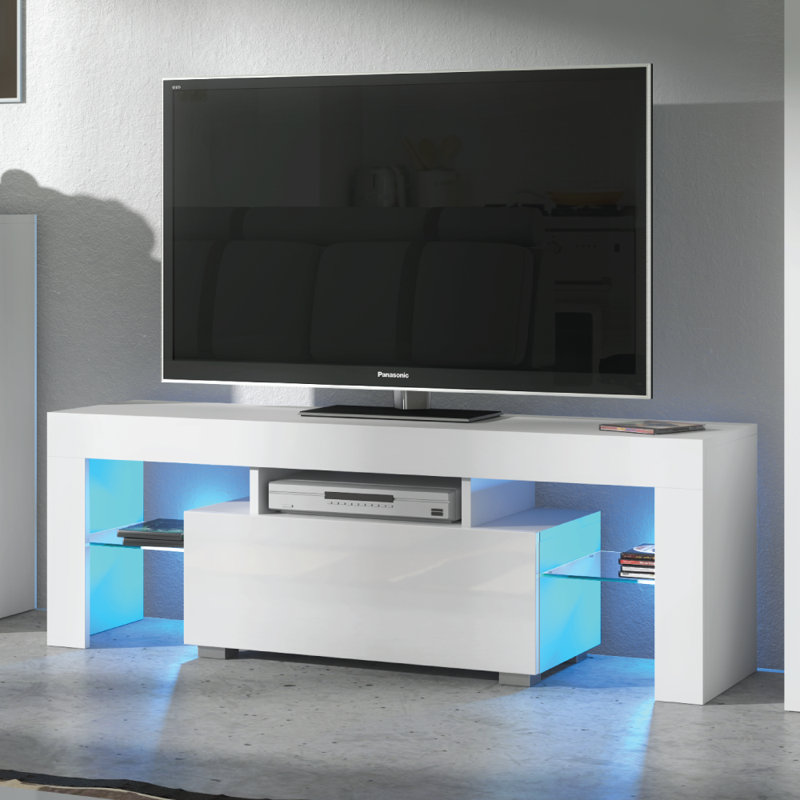 Ashvika Unfinished TV Stand for TVs up to 48", White