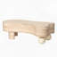 Table basse irrégulière avec plateau rabattable et compartiment de rangement caché