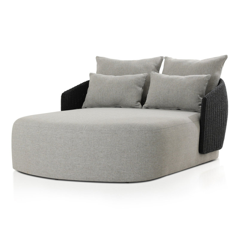 Double chaise d'extérieur Fifield Hyacinth Fifield, Imitation jacinthe noire, Noir
