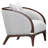 Houston Bouclé Accent Chair - Pebble Gray/Walnut