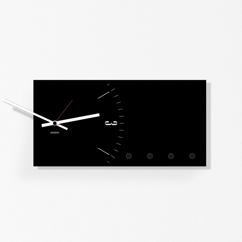 Metal Wall Organizer with Key Hooks, Black