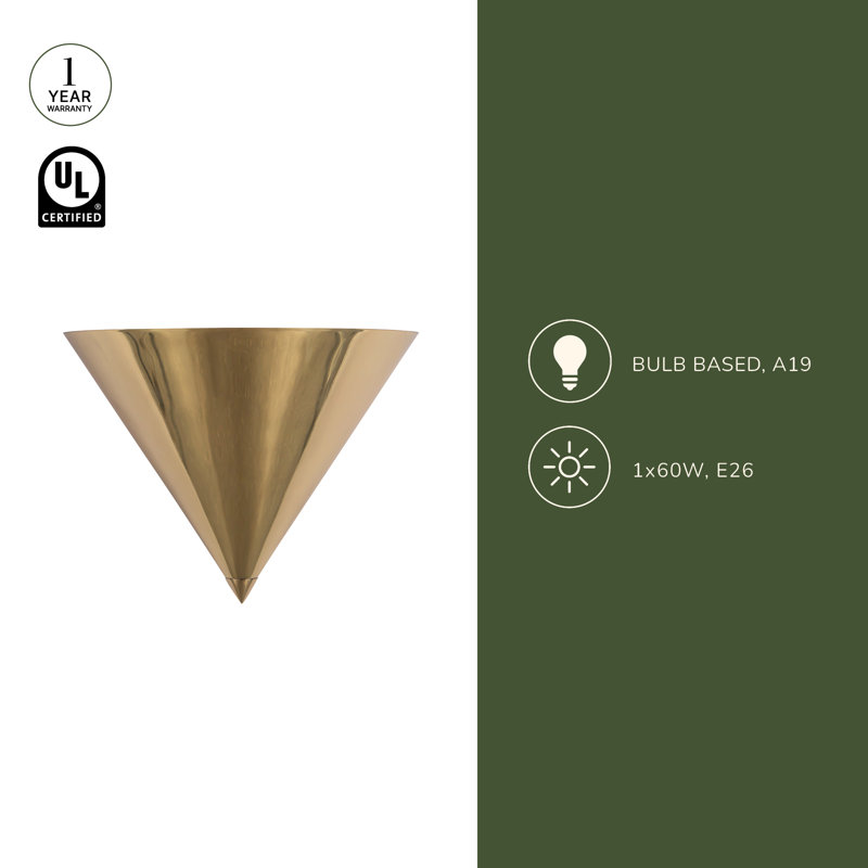 Versus 8-in Brass Wall Sconce, Silver