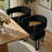 Haskett Upholstered Dining Armchair with metal legs-113257061