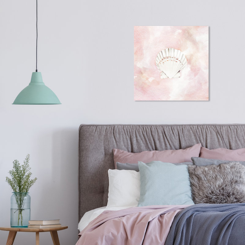 Coquillage en pastel - Peinture sur toile, H 16 po x l 16 po, Toile tendue, Pas de tapis