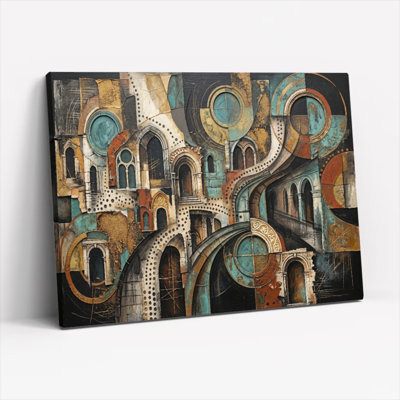 Ensemble de 1 toile murale abstraite d'architecture