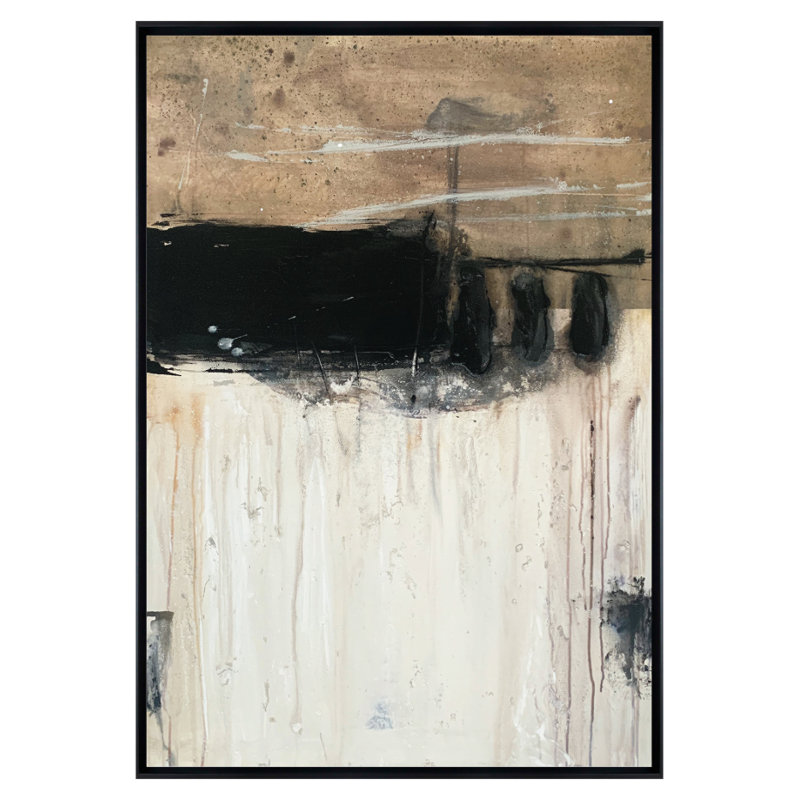 Formelle Single Picture Frame Painting on Wood, 150 cm H x 90 cm W, Black