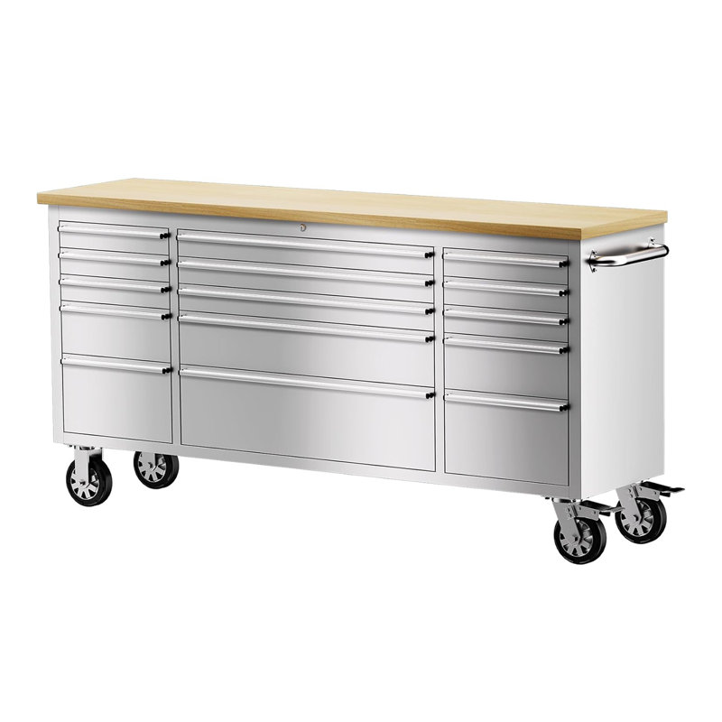 Tool Box Chest Garage Cabinet Stainless Steel Silver