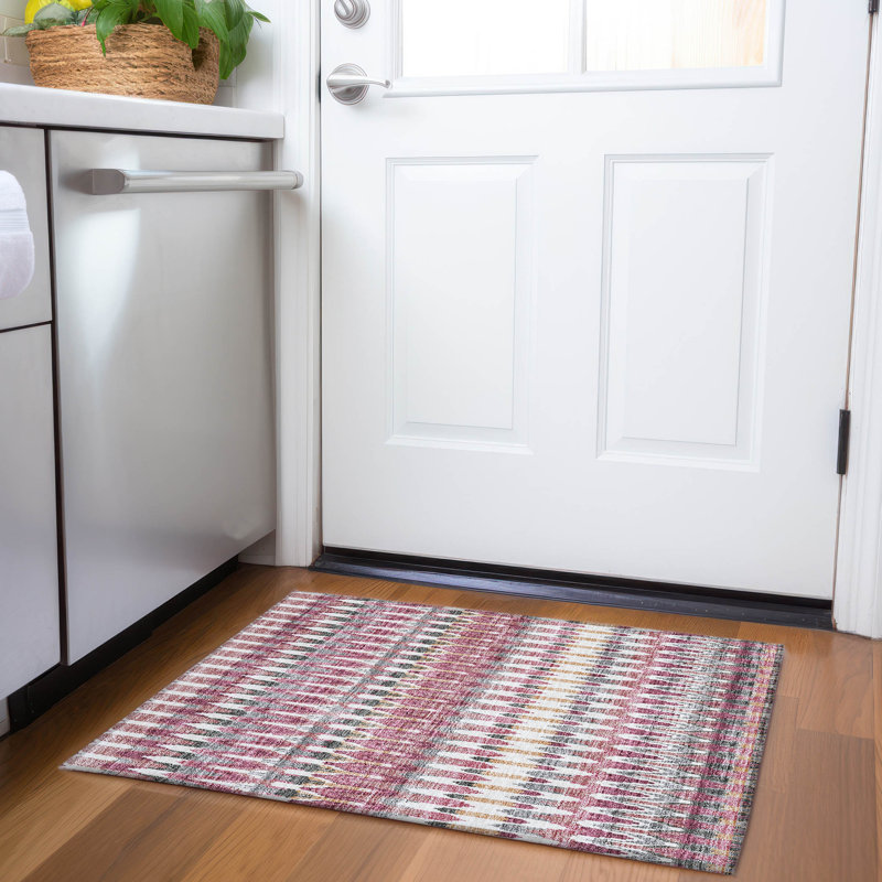 Malek Washable Abstract Indoor / Outdoor Rug, Rectangle 1'8" x 2'6"