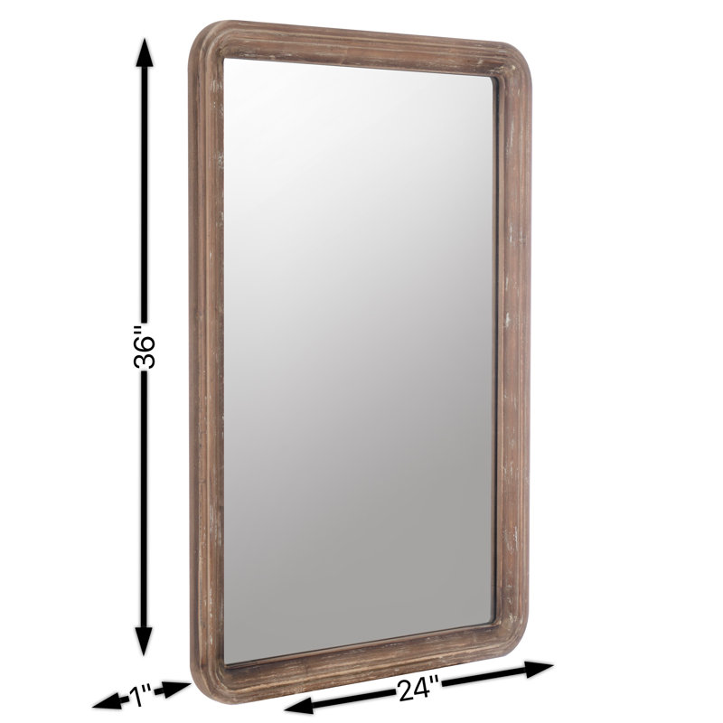 Haneen Distressed Wood Wall Mirror
