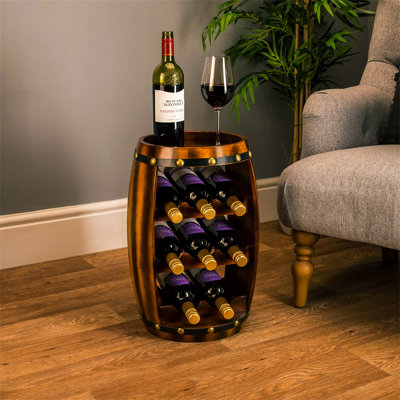 Collinsburg 8 Bottle Floor Wine Bottle Rack in Oak