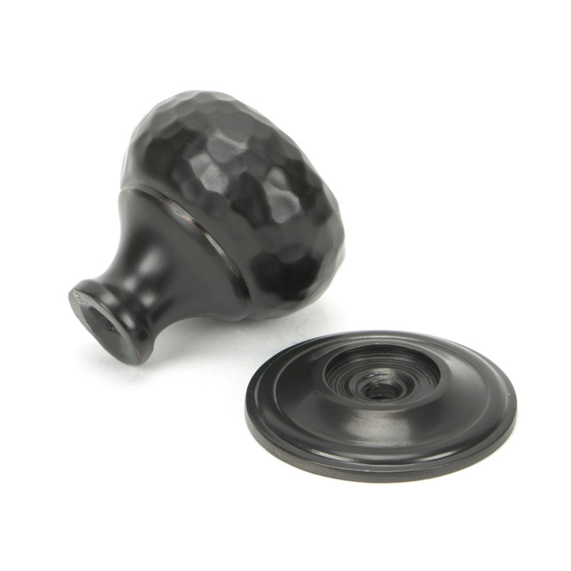 Hammered Mushroom 32mm Diameter Knob, Aged Bronze