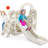 6 in 1 Toddlers Slide and Swing Set, Kids Slides w/Climber, Storage, Basketball Hoop, Ball, Suction Cup Reinforced-99010390