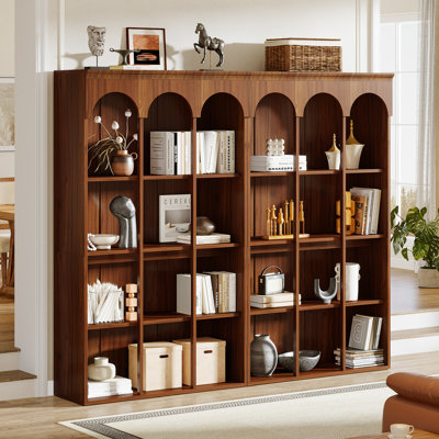 Bibliothèque à 5 niveaux de 70,9 po de hauteur, bibliothèque autoportante en bois avec tablettes ouvertes