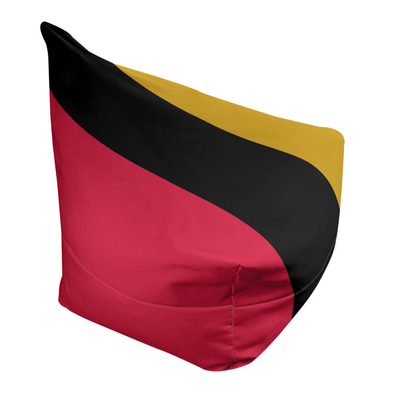 Bean Bag Cover, 30" H x 27" W x 2" D, Red/Black/Gold