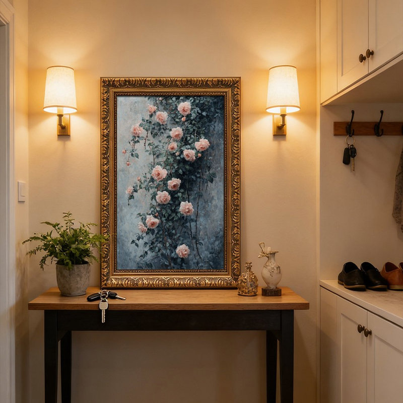 Motif de mur texturé gris rose rose, 12"L x 18"W