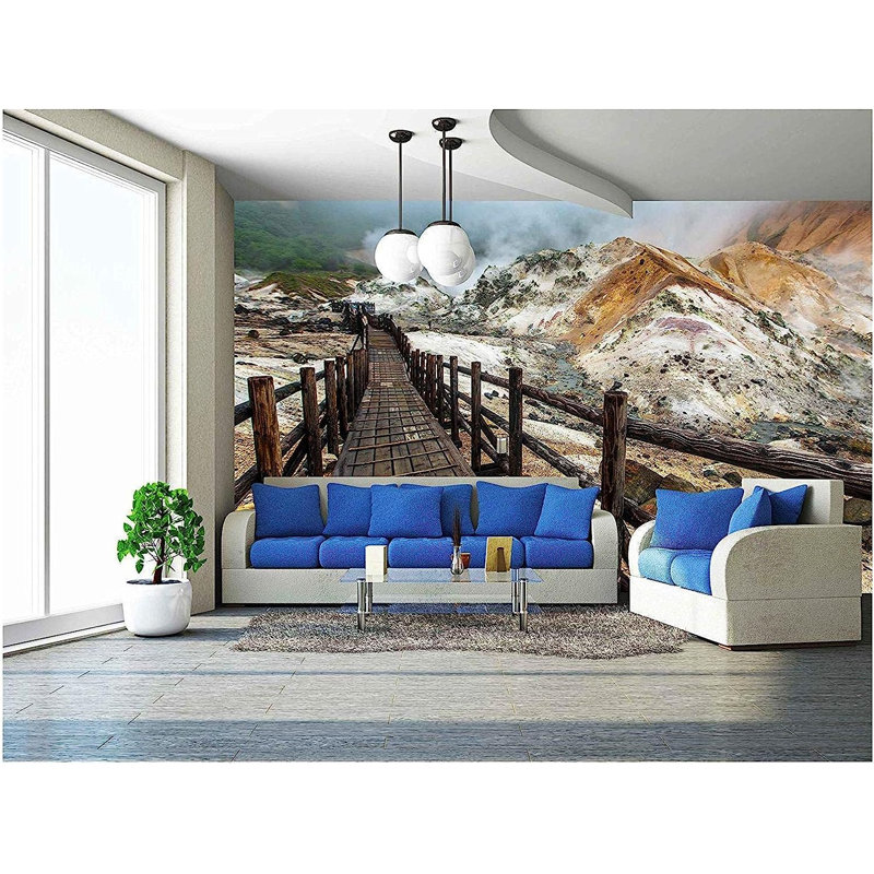 Jigokudani Hell Valley in Japan Wall Mural, 66" L x 96" W