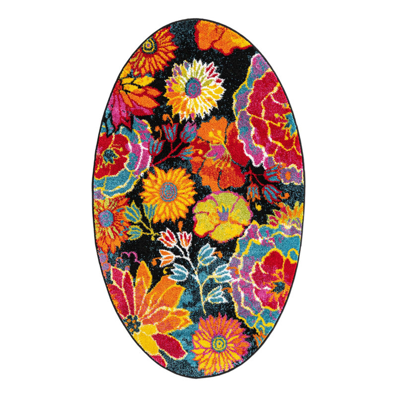 Lorene Floral Indoor Rug, Oval 3'3" x 5'3"