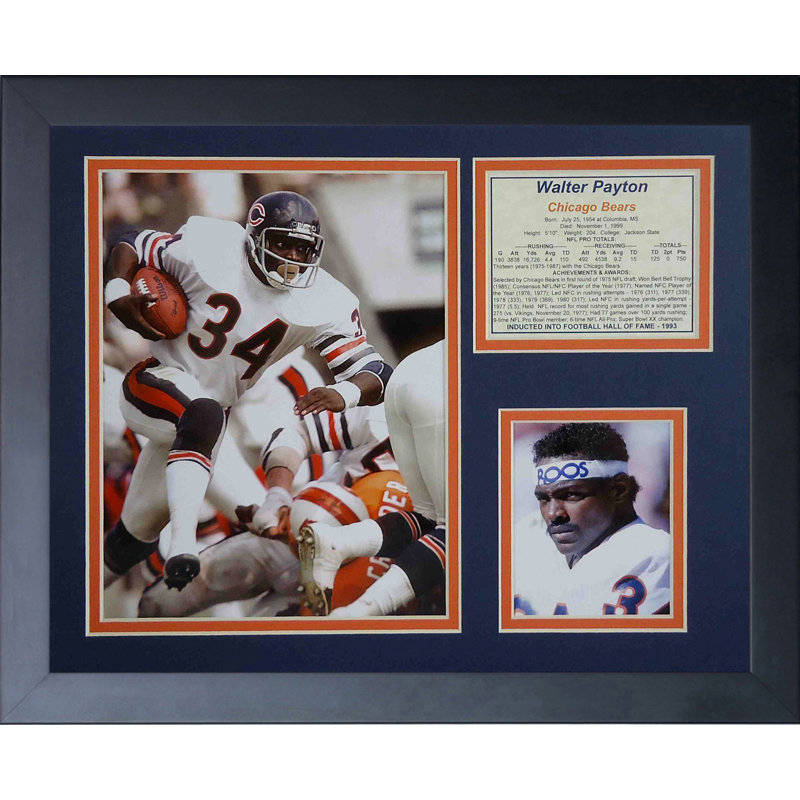 Souvenirs encadrée walter payton