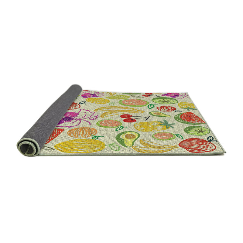 Jaune Tapis décoratif pétillo, Rond 8 pi