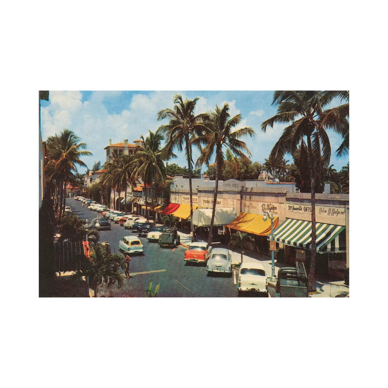 Florida Postcard IV - Print on Canvas, Wrapped Canvas, 20.32 cm H x 30.48 cm W