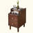 Solid Wood Nightstand with Two Drawers and Pull-out Panel Storage Bedside Table and Sofa Side Table