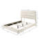 Lit à panneau tapissier, très grand, style contemporain, blanc antique, structure en bois, décoration de chambre à coucher