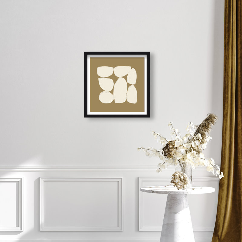 Ivory Shells Print by Oliver Gal, 21.5" H x 21.5" W, Black Shadowbox