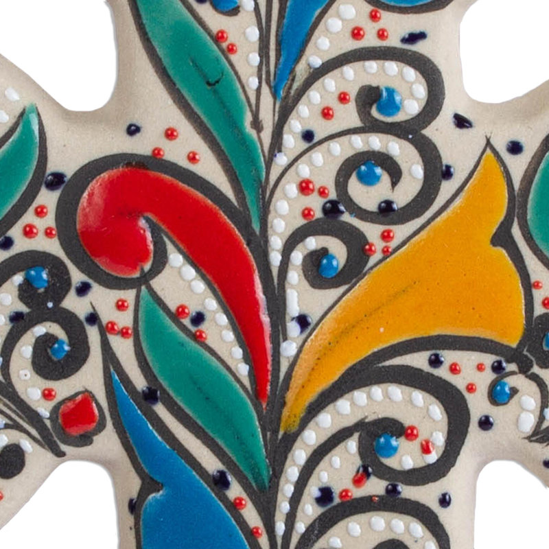 Handmade Boho Abstract Wall Decor on Ceramic