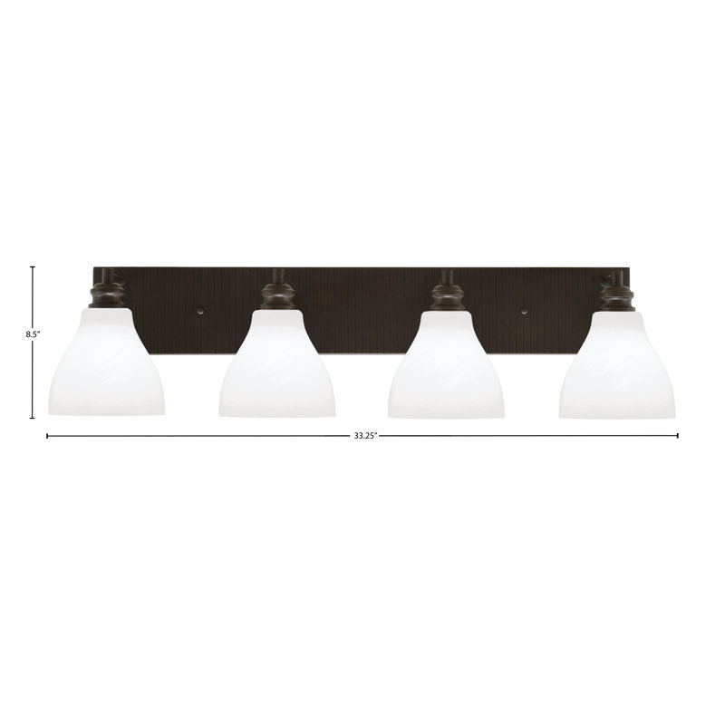 Barre d'éclairage de salle de bain 4 lumières avec verre 6,25 po Edge, Espresso