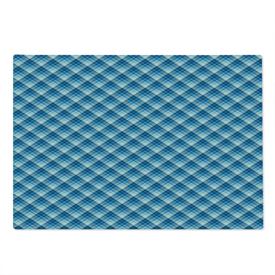 Ambesonne Navy Plaid Cutting Board Large Size Abstract Diagonal Lines Sky Blue Sky Blue