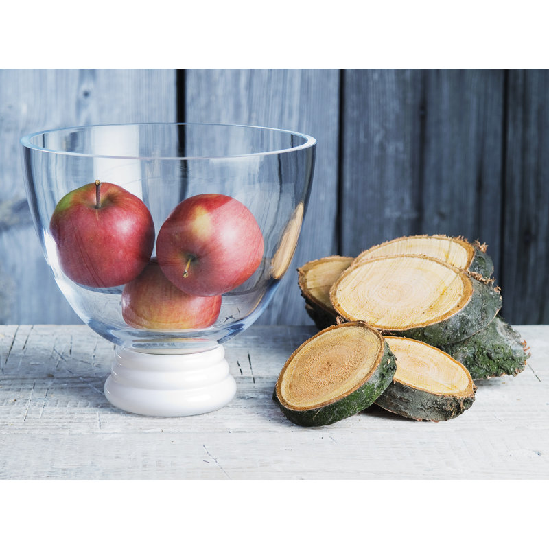 Bol décoratif en verre à pied Deyoung, H 7,6 po x l 8 po x P 8 po