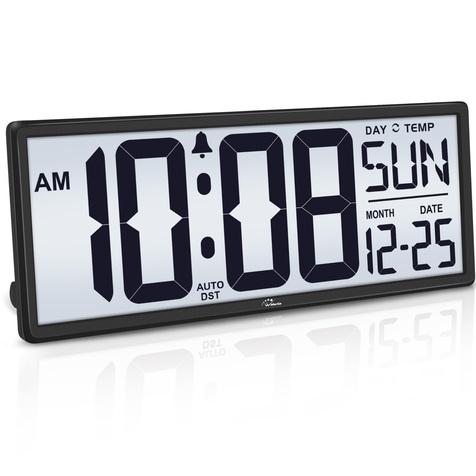 TUHOME FURNITURE LLC Backlit Digital Wall Clock Battery Powered - With ...