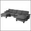 Canapé modulaire modulaire, canapé en U en forme de nuage avec conception de voilier, canapé en chenille confortable à 6 places avec repose-pieds mobile pour le salon-791914378-791914375-791914377