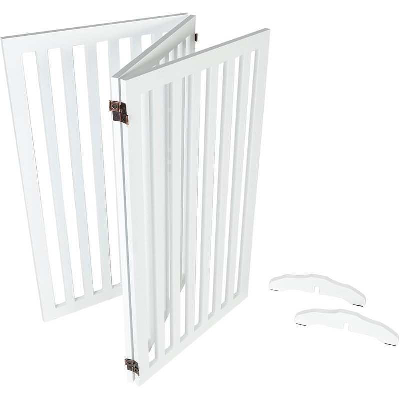 Barrière pour animaux autoportante en bois Metter avec une paire de pieds de support