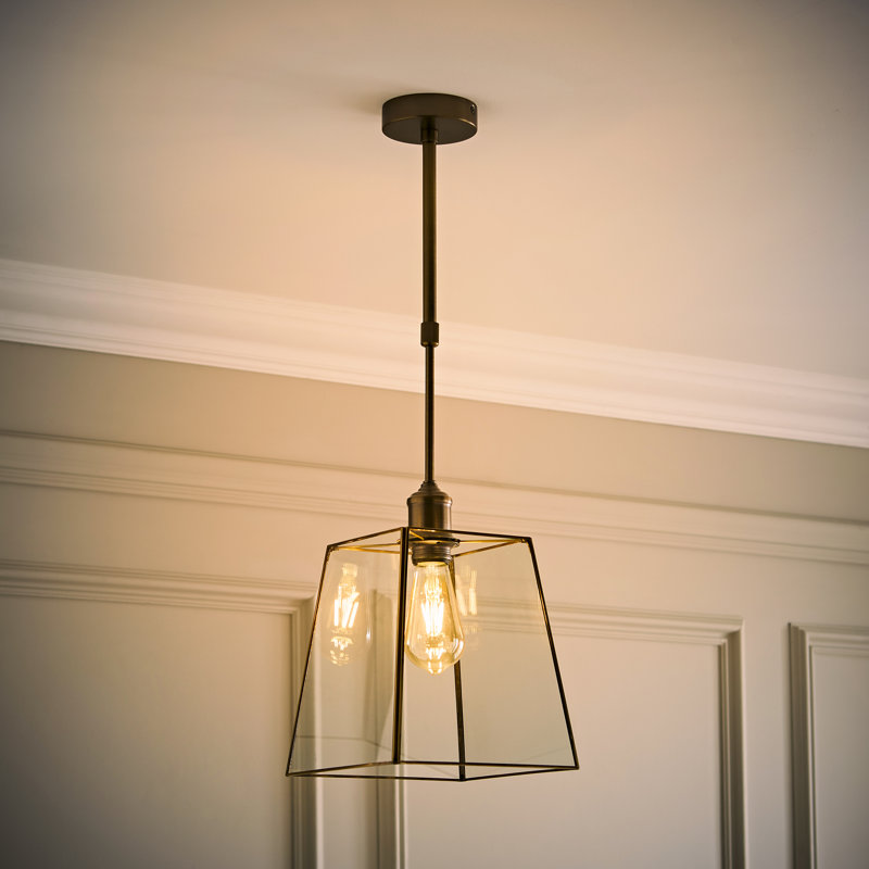 Susie Adjustable Drop Ceiling Light, With Bulb, Brushed Brass