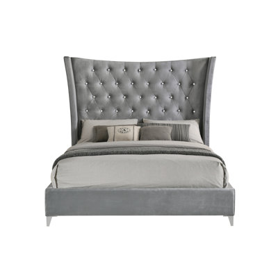 Jozyah Upholstered Wingback Bed