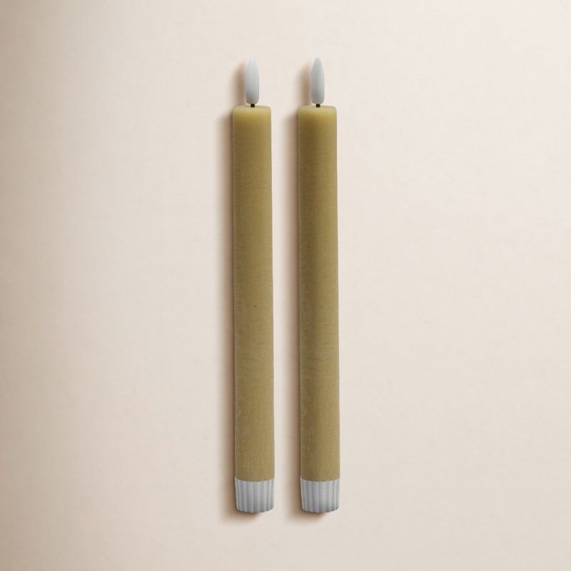 2 bougies coniques sans flamme Med, Jaune