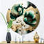 Or et vert coquelicot floral Euphoria I - coquelicots ronds, art mural en métal-88628848