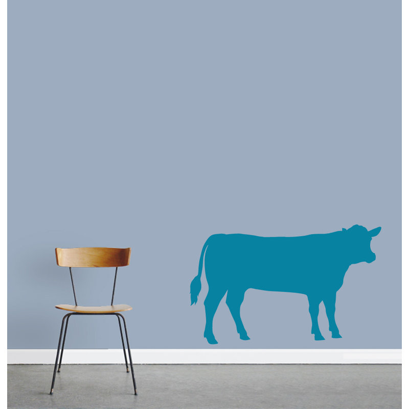 Décalcomanie murale vache, Bleu sarcelle