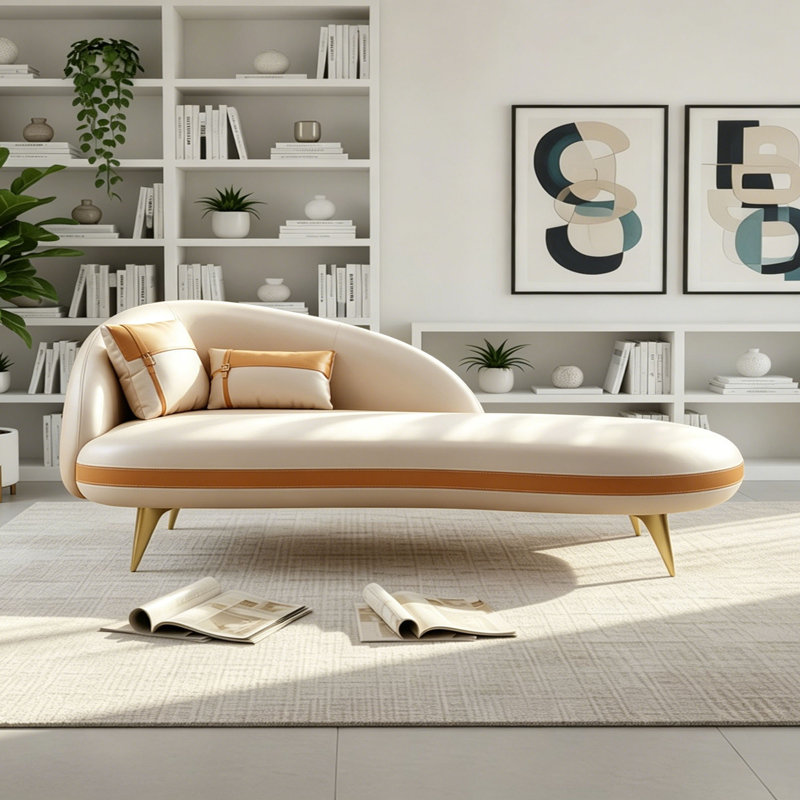 Chaise longue, Beige