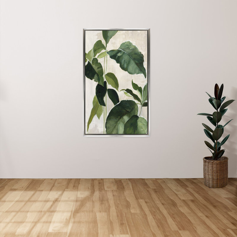 "Tropical Study II" by Julia Purinton Print on Canvas in a Silver Floater Frame, 33.5" H x 21.5" W