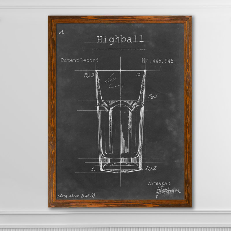 «Barware Blueprint II» par Paul Cezanne - reproduction d'art encadrée, H 44 po x l 32 po x P 1,25 po, Toile avec cadre érable