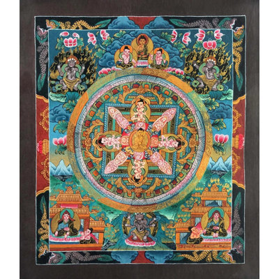 L'enfant de Bouddha Mandala (Brocadeless Thangka)