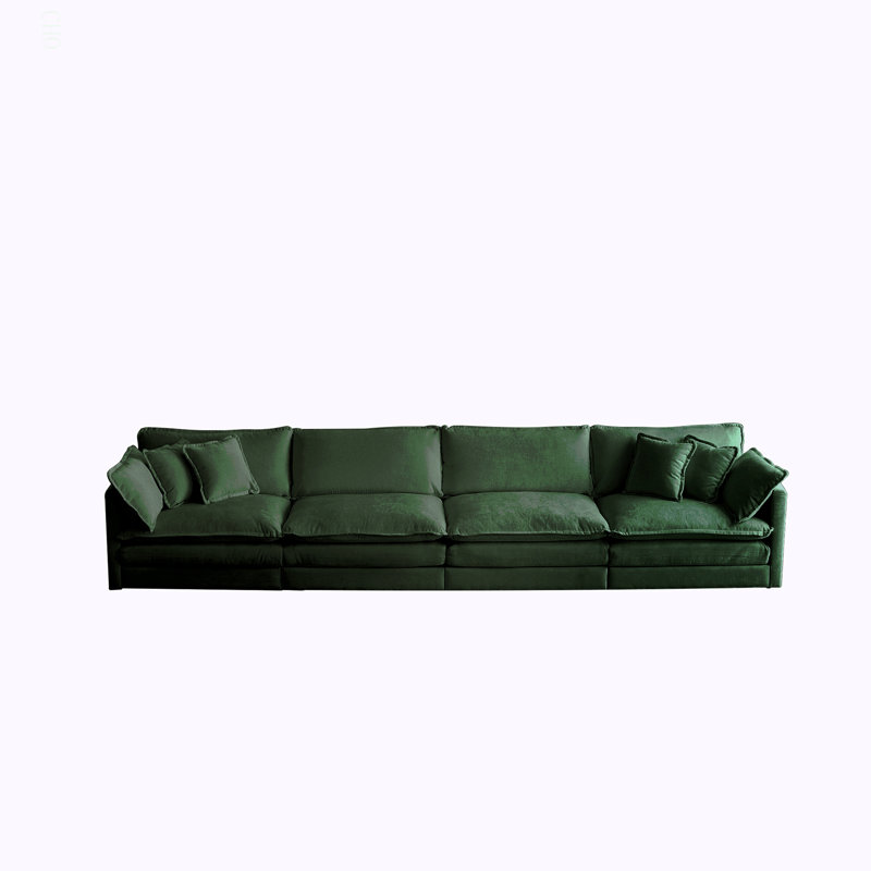 Canapé modulaire Free Free, canapé modulaire, canapé 4 places, canapé modulaire, chenille, Chenille verte