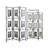 3 Panel Decorative Screen With Photo Frames, Antique Mirror