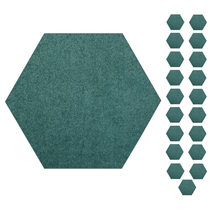 Ensemble de tapis intérieur / extérieur en polyester touffeté à la machine Goslinga, Hexagone 2 pi x 2 pi