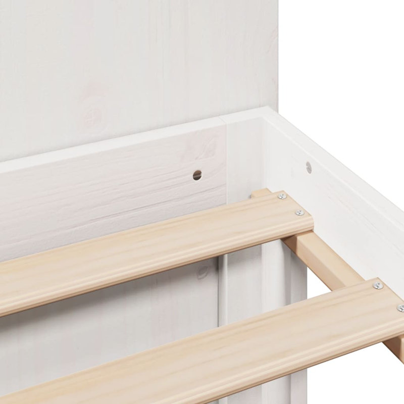 Meigs Solid Wood Bed, 135 x 190cm, White
