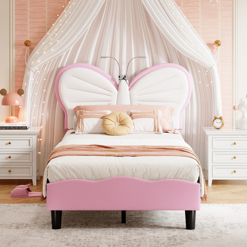 European Single (90 x 200 cm) Bed Frame, Pink