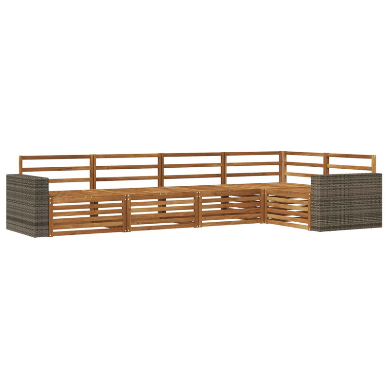 331cm Wide Patio Sectional Set, Grey, 5