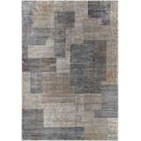 Rectangle Brod Machine Woven Polypropylene/Polyester Area Rug in Brown
